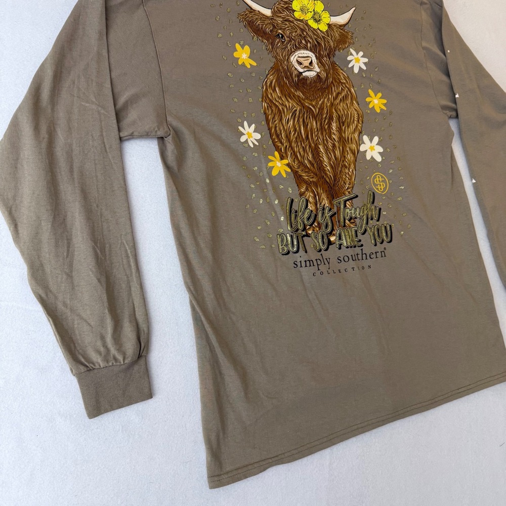 Simply Southern womens Highland Army Green Long Sleeve T-Shirt Large LS-HIGHLAND - Picture 10 of 13